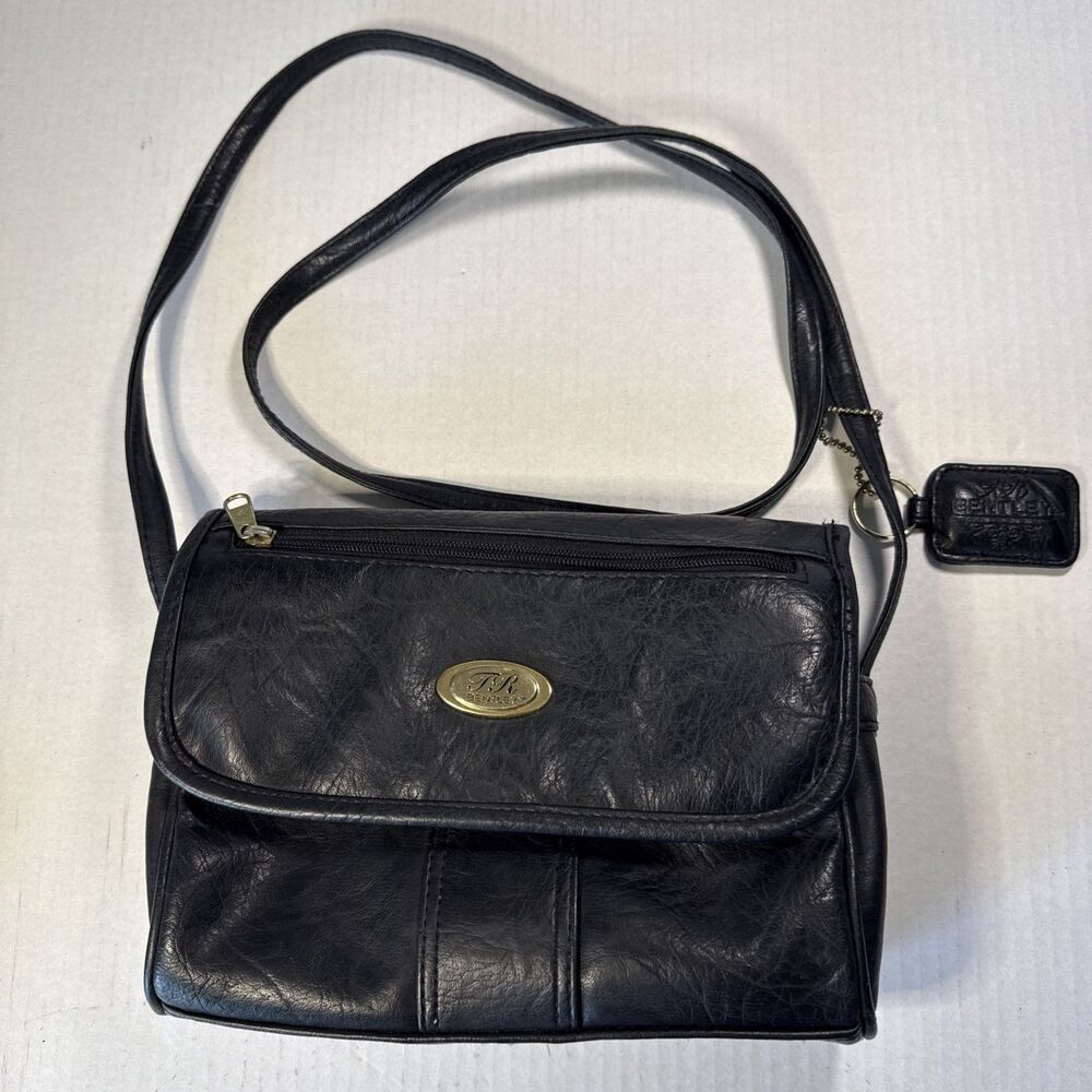 VINTAGE TR BENTLEY Womens Crossbody Handbag Purse Vegan Black